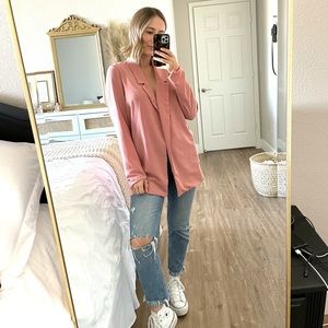 Stradivarious Pink Relaxed Blazer